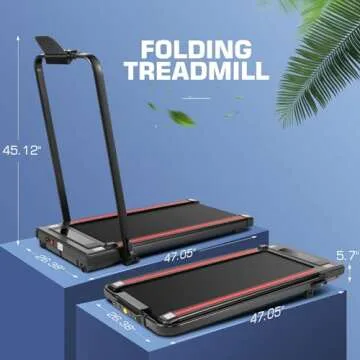 Under Desk Treadmill with Incline, 3 in 1 Walking Pad Treadmill with Remote Control, 2.5HP Folding Treadmill for Home, 300lbs Weight Capacity Quiet Jogging Running Electric Machine, Vermeil