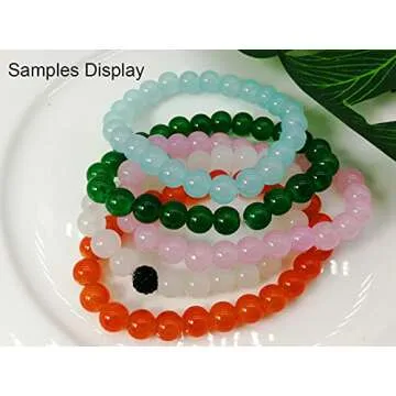 Pamir Tong 1500PCS 6mm Glass Round Beads Bulk， Imitative Jade Beads, Bracelet Loose Beads for Jewelry Making Earring, Necklaces, and DIY Crafts (6mm)