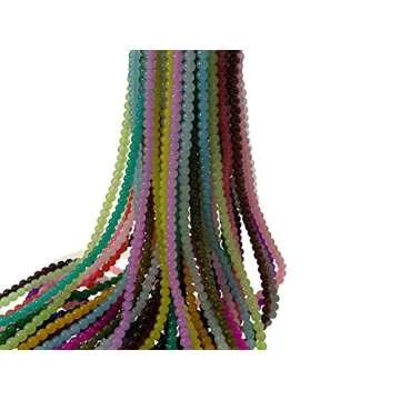 Pamir Tong 1500PCS 6mm Glass Round Beads Bulk， Imitative Jade Beads, Bracelet Loose Beads for Jewelry Making Earring, Necklaces, and DIY Crafts (6mm)