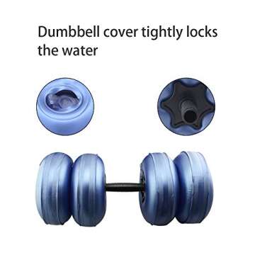 Deiris Water Filled Dumbbells Set - Water Filled Weights - Portable Travel Weights - Weights Adjusta...