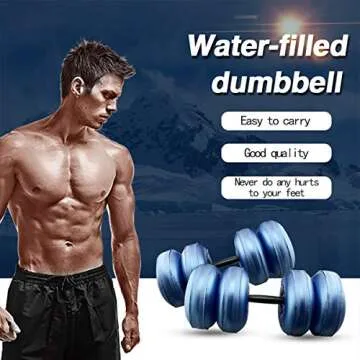 Deiris Water Filled Dumbbells Set - Water Filled Weights - Portable Travel Weights - Weights Adjustable Dumbbells - Portable Fitness Equipment - Strength Training - Fitness and Shaping