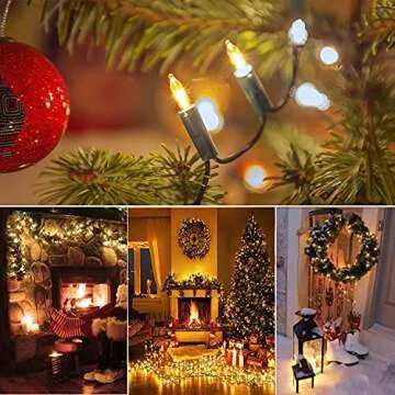 Zaffaella Battery Operated Christmas Lights, 2 Pack 17ft 50 LED Mini String Lights with 8 Modes Auto-Timer, Waterproof Tree Lights for Outdoor Indoor Xmas Holiday Wreath Garden Decor, Warm White