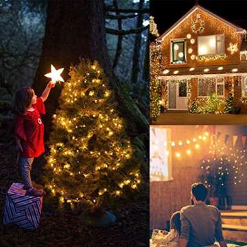Zaffaella Battery Operated Christmas Lights, 2 Pack 17ft 50 LED Mini String Lights with 8 Modes Auto-Timer, Waterproof Tree Lights for Outdoor Indoor Xmas Holiday Wreath Garden Decor, Warm White