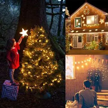 Zaffaella Battery Operated Christmas Lights, 2 Pack 17ft 50 LED Mini String Lights with 8 Modes Auto-Timer, Waterproof Tree Lights for Outdoor Indoor Xmas Holiday Wreath Garden Decor, Warm White