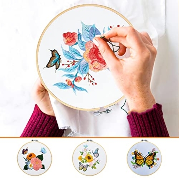 Embroidery Kit for Beginners, 4 Complete Cross Stitch Sets