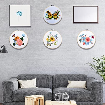 Embroidery Kit for Beginners, 4 Complete Cross Stitch Sets