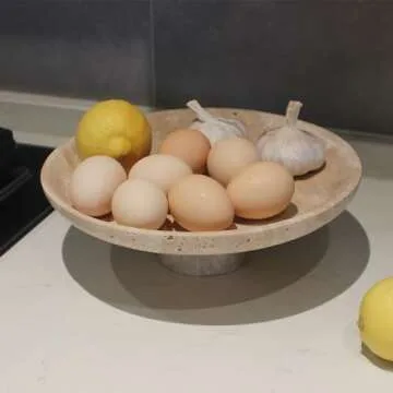 Natural Travertine Fruit Bowl for Elegant Home Decor