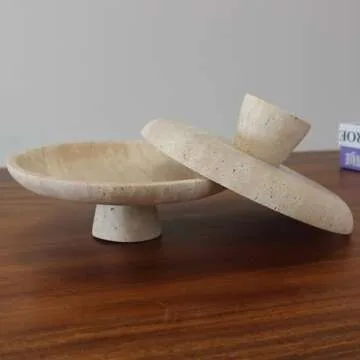 Natural Travertine Fruit Bowl for Elegant Home Decor