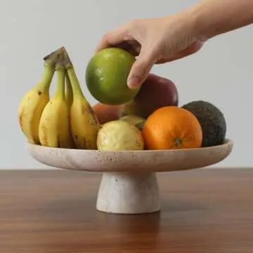 Natural Travertine Fruit Bowl for Elegant Home Decor