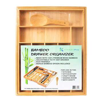 Expandable Bamboo Kitchen Drawer Organizer for Neat Storage