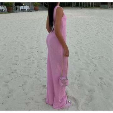 QNI Strap Crochet Maxi Dress for Summer Elegance