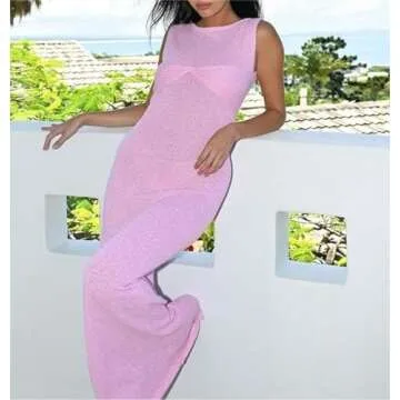 QNI Strap Crochet Maxi Dress for Summer Elegance