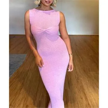 QNI Strap Crochet Maxi Dress for Summer Elegance