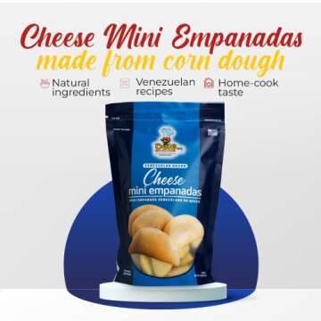 DELE FOODS Cheese Mini Empanada, Delicious Cheese Appetizer, Pre cooked Ready to Heat, Gluten-Free s...