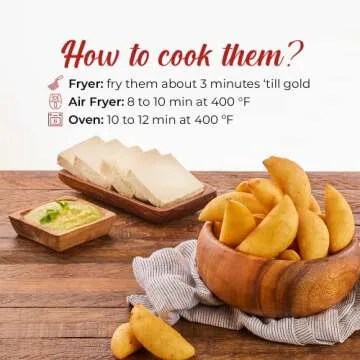 DELE FOODS Cheese Mini Empanada, Delicious Cheese Appetizer, Pre cooked Ready to Heat, Gluten-Free snack, Frozen Appetizers & Snacks (24 Units x Pack)