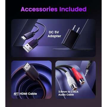 HDMI ARC Audio Extractor 4K@60Hz, HDMI to HDMI + Optical Toslink SPDIF + 3.5mm AUX Jack Stereo Audio Adapter, HDMI Audio Converter Splitter Inserter Embedder Support HDCP2.2 Digital PCM DTS 5.1