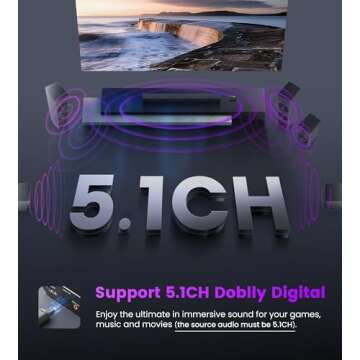 HDMI ARC Audio Extractor 4K@60Hz, HDMI to HDMI + Optical Toslink SPDIF + 3.5mm AUX Jack Stereo Audio Adapter, HDMI Audio Converter Splitter Inserter Embedder Support HDCP2.2 Digital PCM DTS 5.1