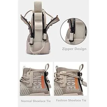 Eowathy High Top Fashion Sneaker Casual Slip-on for Men