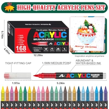 Amamao 168 Colors Acrylic Paint Markers for Art Projects
