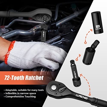 LLNDEI 1/4” Drive Impact Socket Set for DIY Projects