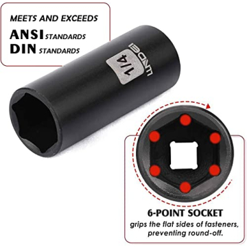 LLNDEI 1/4” Drive Impact Socket Set for DIY Projects