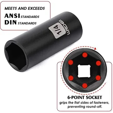LLNDEI 1/4” Drive Impact Socket Set for DIY Projects