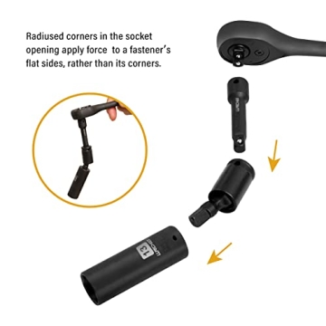 LLNDEI 1/4” Drive Impact Socket Set for DIY Projects
