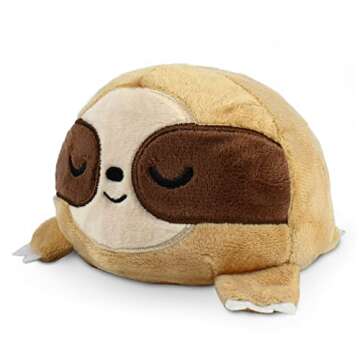 TeeTurtle - The Original Reversible Sloth Plushie - Brown - Cute Sensory Fidget Stuffed Animals That...