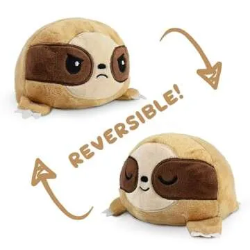 TeeTurtle Reversible Sloth Plushie | Show Your Mood 3.5 inch