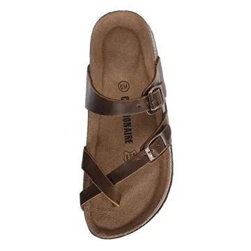 CUSHIONAIRE Women's Luna Cork Footbed Sandal with Comfort