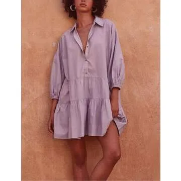 Stylish HangNiFang Women’s Babydoll Mini Dress