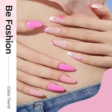 modelones Pink Gel Nail Polish Set, 6 Colors Light Soft Pink White Nude Pink Soak Off Nail Art Gel Design Manicure Kit Salon DIY Home Gift for Women Girlfriend Girl