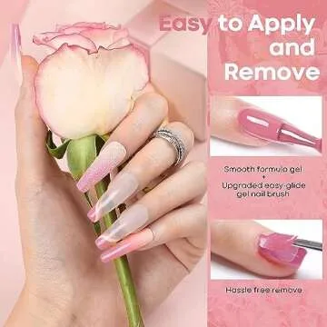 modelones Pink Gel Nail Polish Set, 6 Colors Light Soft Pink White Nude Pink Soak Off Nail Art Gel Design Manicure Kit Salon DIY Home Gift for Women Girlfriend Girl