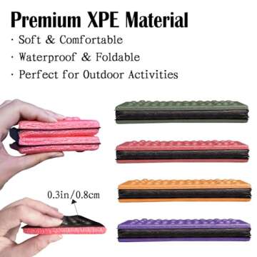 Camping Foam Pad, 4 PCS Foldable Sit Pad Waterproof Foam Seat Pad Camping Sleeping Mats Outdoor Cushion for Pinic Hiking Backpacking Mountaineering