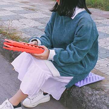 Camping Foam Pad, 4 PCS Foldable Sit Pad Waterproof Foam Seat Pad Camping Sleeping Mats Outdoor Cushion for Pinic Hiking Backpacking Mountaineering