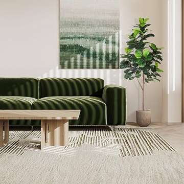 LYERSE Artificial Fiddle Leaf Fig Tree - 6.5ft Faux Ficus Lyrata Plant with 108 Fiddle Leaves Fake Fig Silk Tree in Pot Artificial Tree for Indoor Outdoor Home Office Perfect Housewarming