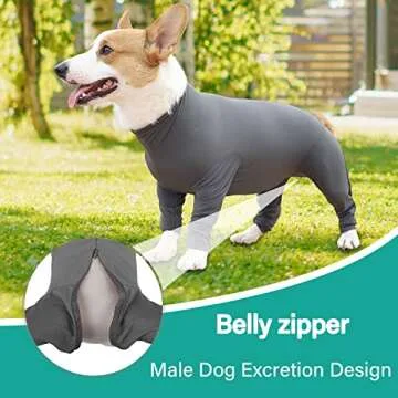 Etdane Recovery Suit for Dogs Surgery Suit Female Spay Male Neuter Dog Onesie for Surgery Female Dog Body Suits After Surgery Surgical Suit Anti Licking Wounds Dog Shedding Suit Grey/Medium