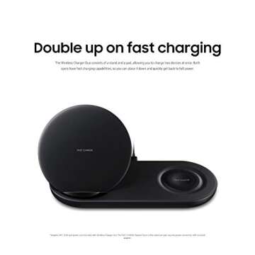 SAMSUNG Wireless Charger DUO Fast Charge Stand & Pad Universally Compatible with Qi Enabled Phones a...