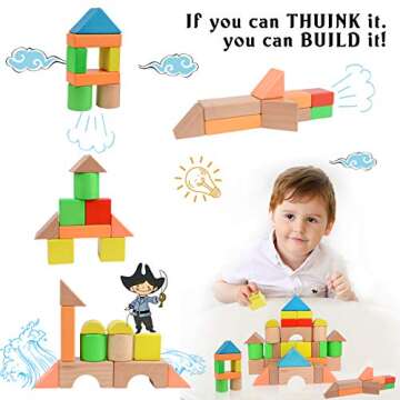 Large Wooden Building Blocks Set for Creative Play