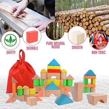 Large Wooden Building Blocks Set for Creative Play