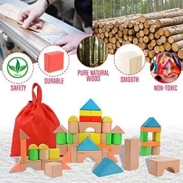 Large Wooden Building Blocks Set for Creative Play