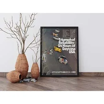 Historic Pictoric Porsche Race 1975-24in x 18in Vintage USA Poster Print