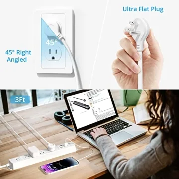 TROND Surge Protector with USB & Ultra Thin Flat Plug