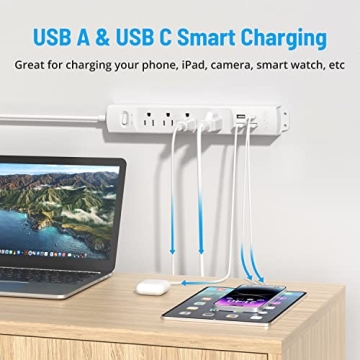 TROND Surge Protector with USB & Ultra Thin Flat Plug