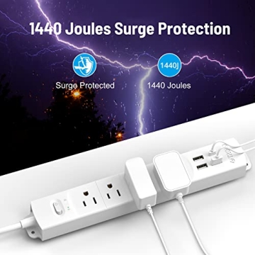 TROND Surge Protector with USB & Ultra Thin Flat Plug