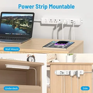 TROND Surge Protector with USB & Ultra Thin Flat Plug