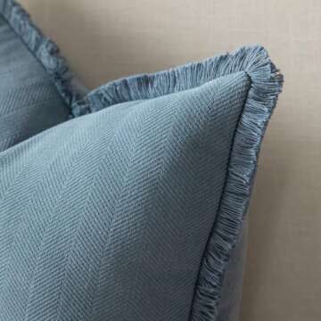 Joyouth Set of 2 Decorative Fringe Throw Pillow Covers Chenille Pillow Covers Elegant Design Pillowc...