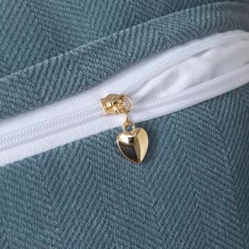 Joyouth Set of 2 Decorative Fringe Throw Pillow Covers Chenille Pillow Covers Elegant Design Pillowcase Soft Tassels Cushion Cover for Couch Bed Home Decor,16×16 Inch,Dusty Blue