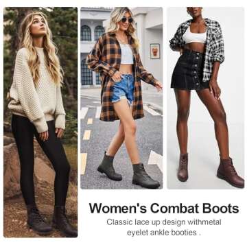 Vepose Women's Stylish Lace Up Ankle Boots - Comfort & Elegance in Every Step