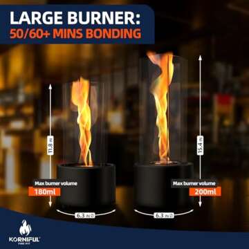 KORNIFUL Tornado Tabletop Fire Pit - Indoor Portable Fireplace